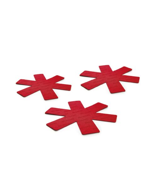 Set de 3 protège-poêles rouges - 35 cm