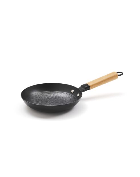 Poêle en fonte structure nid d'abeille noire - 20 cm
