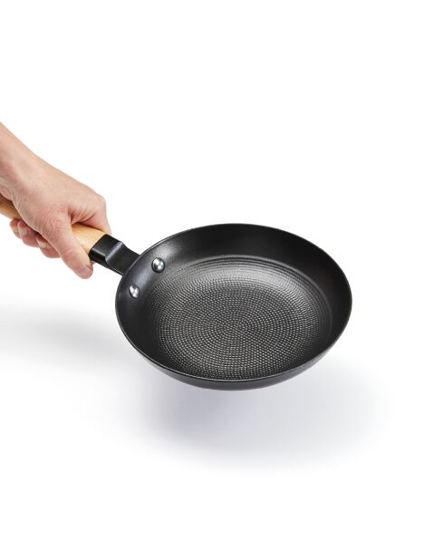 Poêle en fonte structure nid d'abeille noire - 20 cm