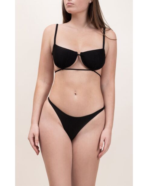 Bas de maillot Tanga noir