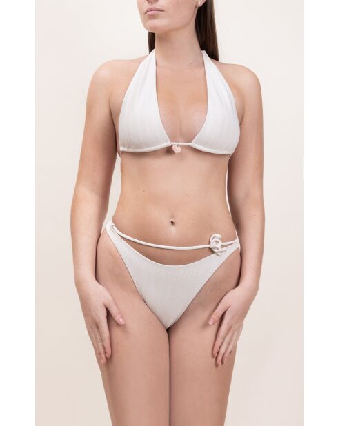 Bas de maillot Tiana blanc jacquard