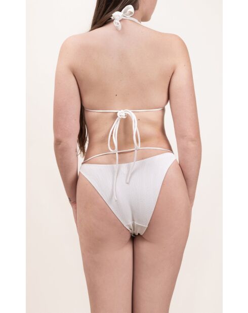 Bas de maillot Tiana blanc jacquard