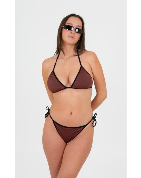 Bas de maillot Venice réversible marron/noir