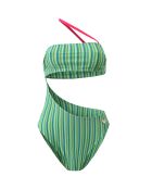 Maillot une-pièce Capri vert rayé