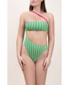 Maillot une-pièce Capri vert rayé