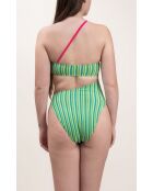 Maillot une-pièce Capri vert rayé