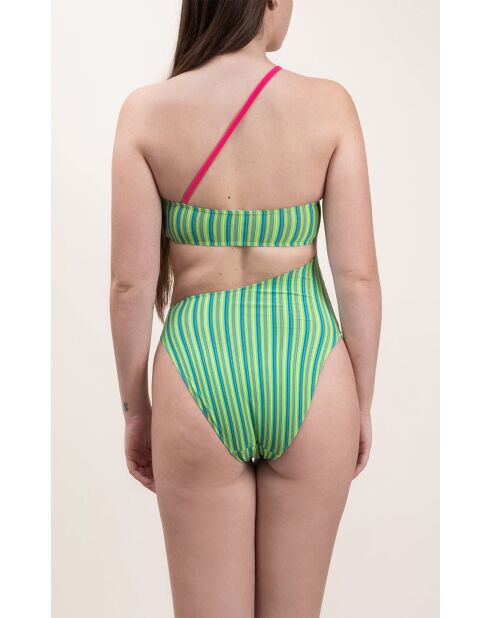 Maillot une-pièce Capri vert rayé