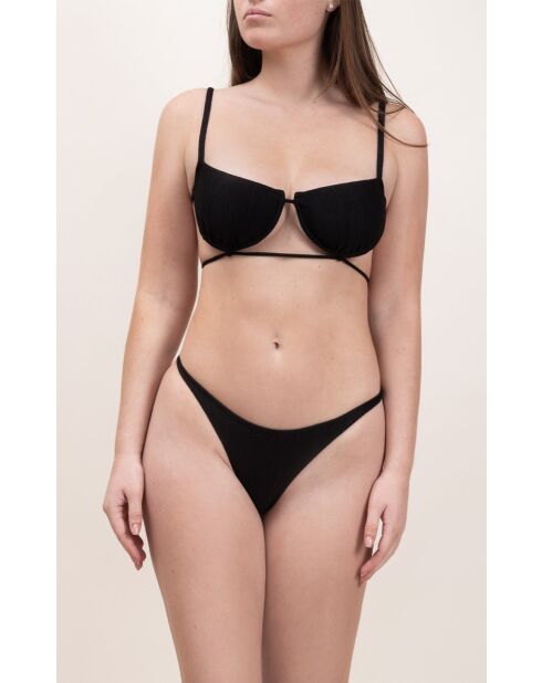 Haut de maillot Ponza noir jacquard