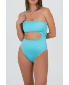 Maillot une-pièce Cefalu turquoise/blanc