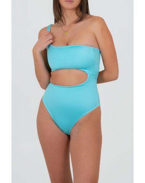 Maillot une-pièce Cefalu turquoise/blanc