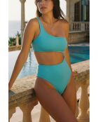 Maillot une-pièce Cefalu turquoise/blanc