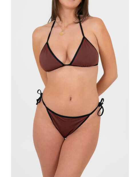 Haut de maillot Noto marron/noir