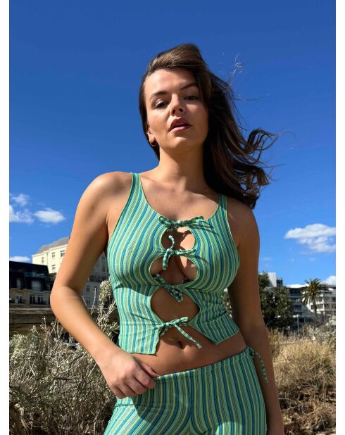 Top Léa vert rayé