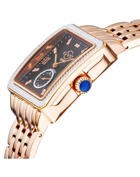 Montre Bari Tortoise femme Quartz en acier & diamants 0.09 ct rose doré