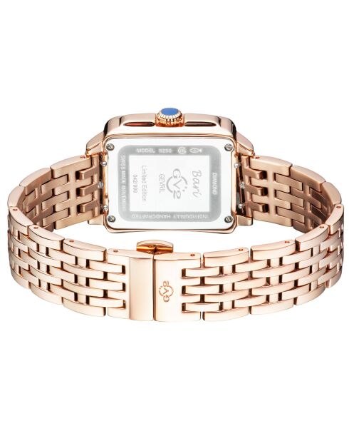 Montre Bari Tortoise femme Quartz en acier & diamants 0.09 ct rose doré