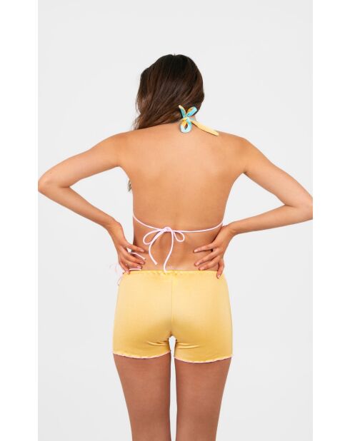 Haut Amy réversible jaune/turquoise
