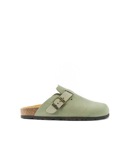 Sabots en cuir nubuck Noe verts
