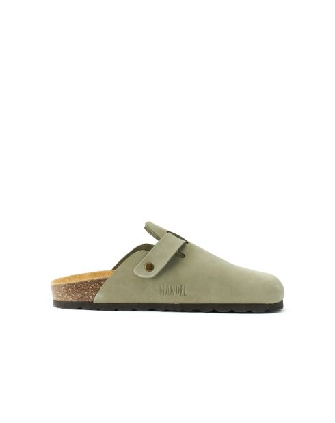 Sabots en cuir nubuck Noe verts