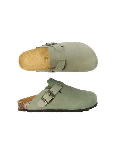 Sabots en cuir nubuck Noe verts