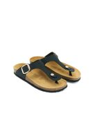 Sandales en cuir Blanca Big Buckle noires
