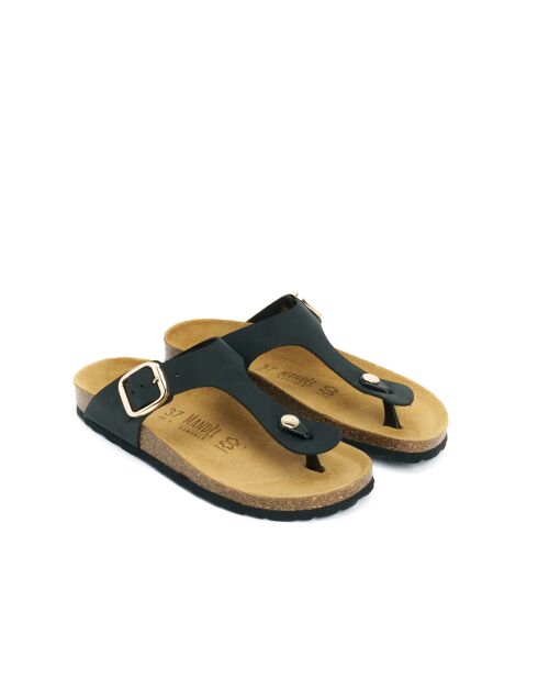 Sandales en cuir Blanca Big Buckle noires