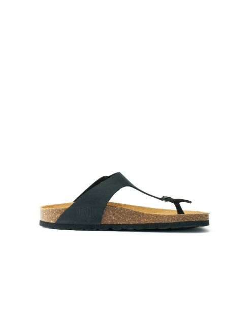 Sandales en cuir Blanca Big Buckle noires