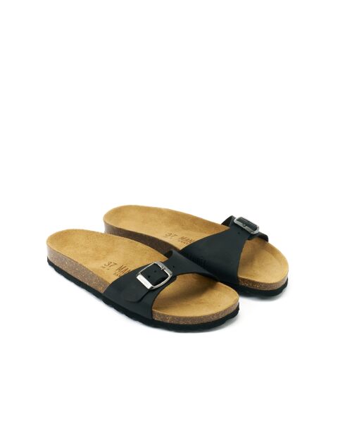 Schwarze Ledersandalen Agata