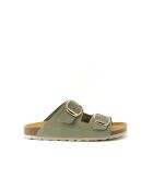 Sandales en cuir nubuck Alberto Big Buckle vertes