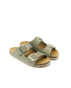 Sandales en cuir nubuck Alberto Big Buckle vertes