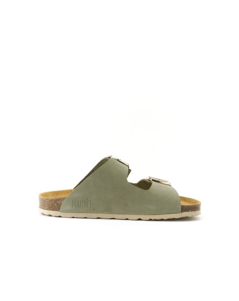 Sandales en cuir nubuck Alberto Big Buckle vertes