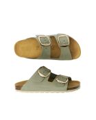 Sandales en cuir nubuck Alberto Big Buckle vertes
