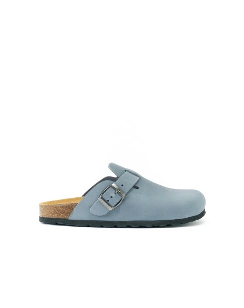 Sabots en cuir Nubuck bleus