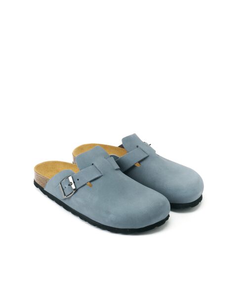 Sabots en cuir Nubuck bleus
