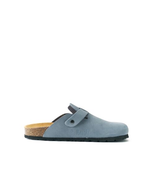Sabots en cuir Nubuck bleus
