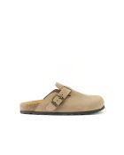 Sabots en cuir nubuck Noe taupe