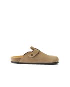 Sabots en cuir nubuck Noe taupe