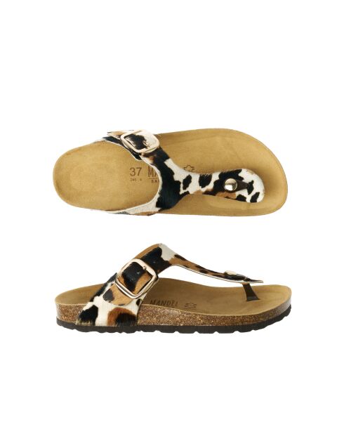 Sandales en cuir Blanca Big Buckle Cow brunes