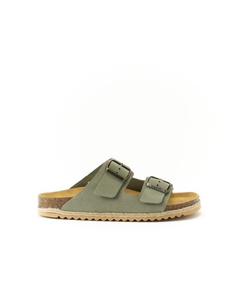 Sandales en cuir nubuck Alberto vertes