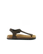 Sandales en cuir nubuck Leon brun foncé