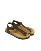 Sandales en cuir nubuck Leon brun foncé
