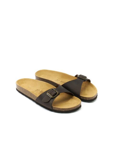 Dunkelbraune Ledersandalen Agata