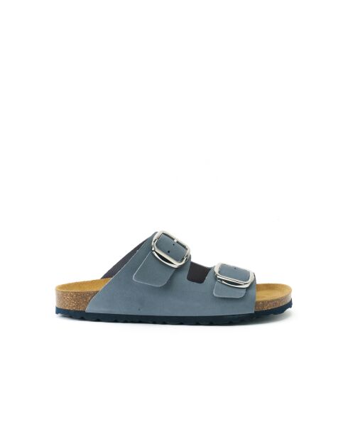 Sandales en cuir nubuck Alberto Big Buckle bleues