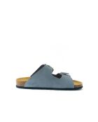 Sandales en cuir nubuck Alberto Big Buckle bleues