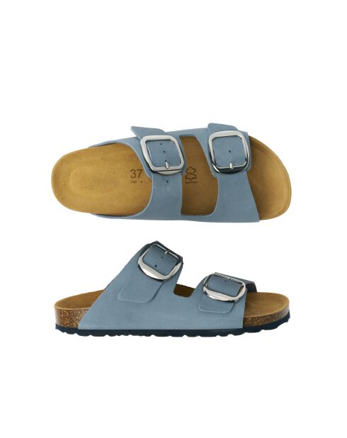 Sandales en cuir nubuck Alberto Big Buckle bleues
