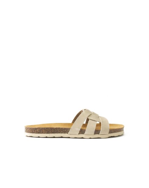 Beigefarbene Sandalen Clara aus Nubukleder