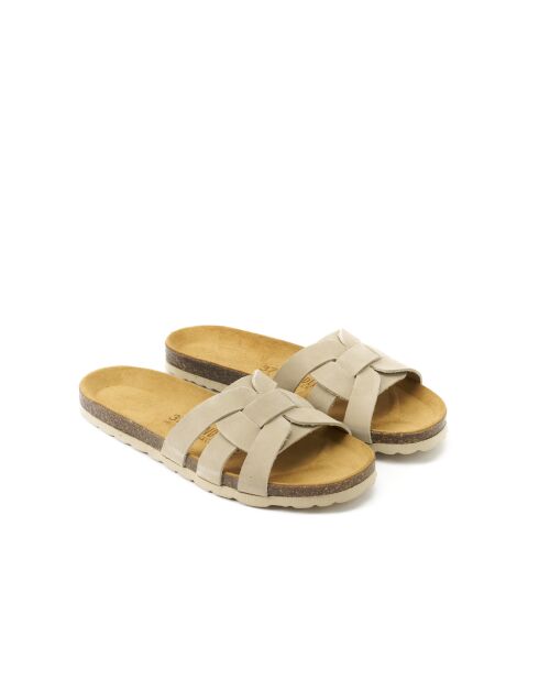 Beigefarbene Sandalen Clara aus Nubukleder