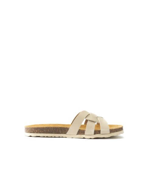 Beigefarbene Sandalen Clara aus Nubukleder