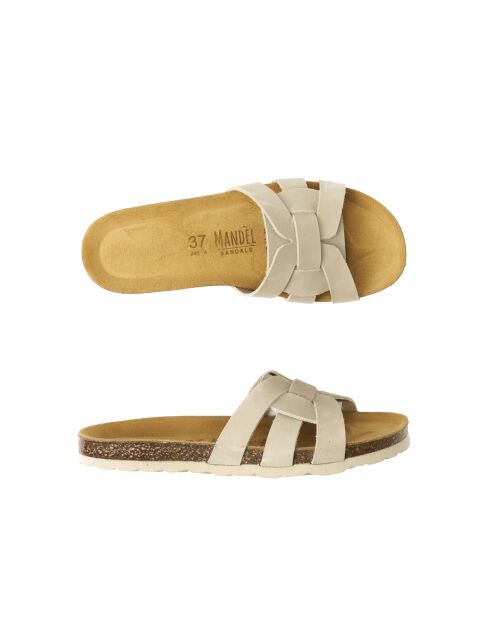 Beigefarbene Sandalen Clara aus Nubukleder
