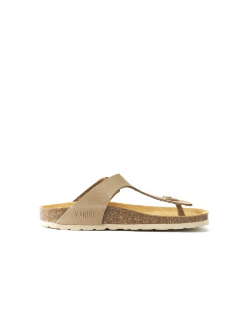 Sandales en cuir Blanca Big Buckle nubuck taupe