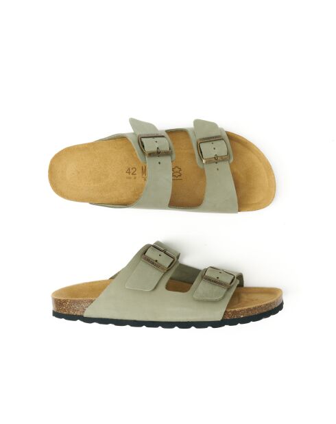 Sandales en cuir nubuck Alberto vertes